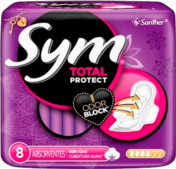 Absorvente Total Protect cobertura suave c/ abas 8 uni